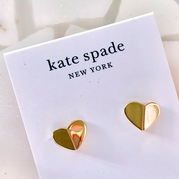 Kate Spade Gold Heritage Heart Stud Earrings
